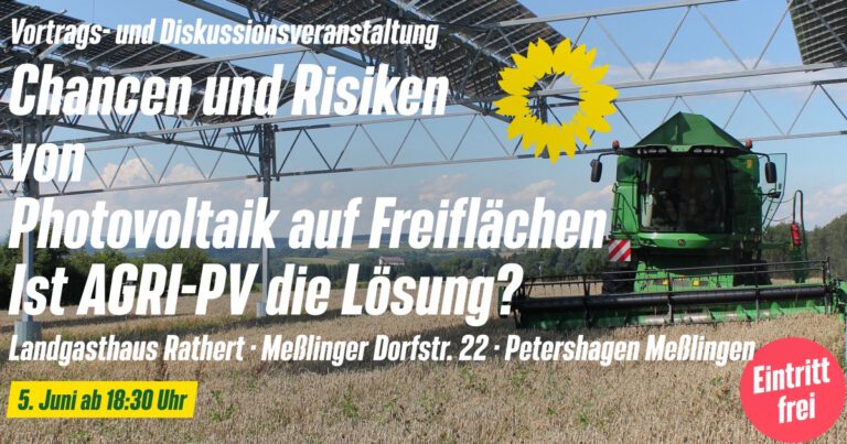 Vortrag, Diskussion Photovoltaik auf Freiflächen – AGRI-PV 05.06.2023 